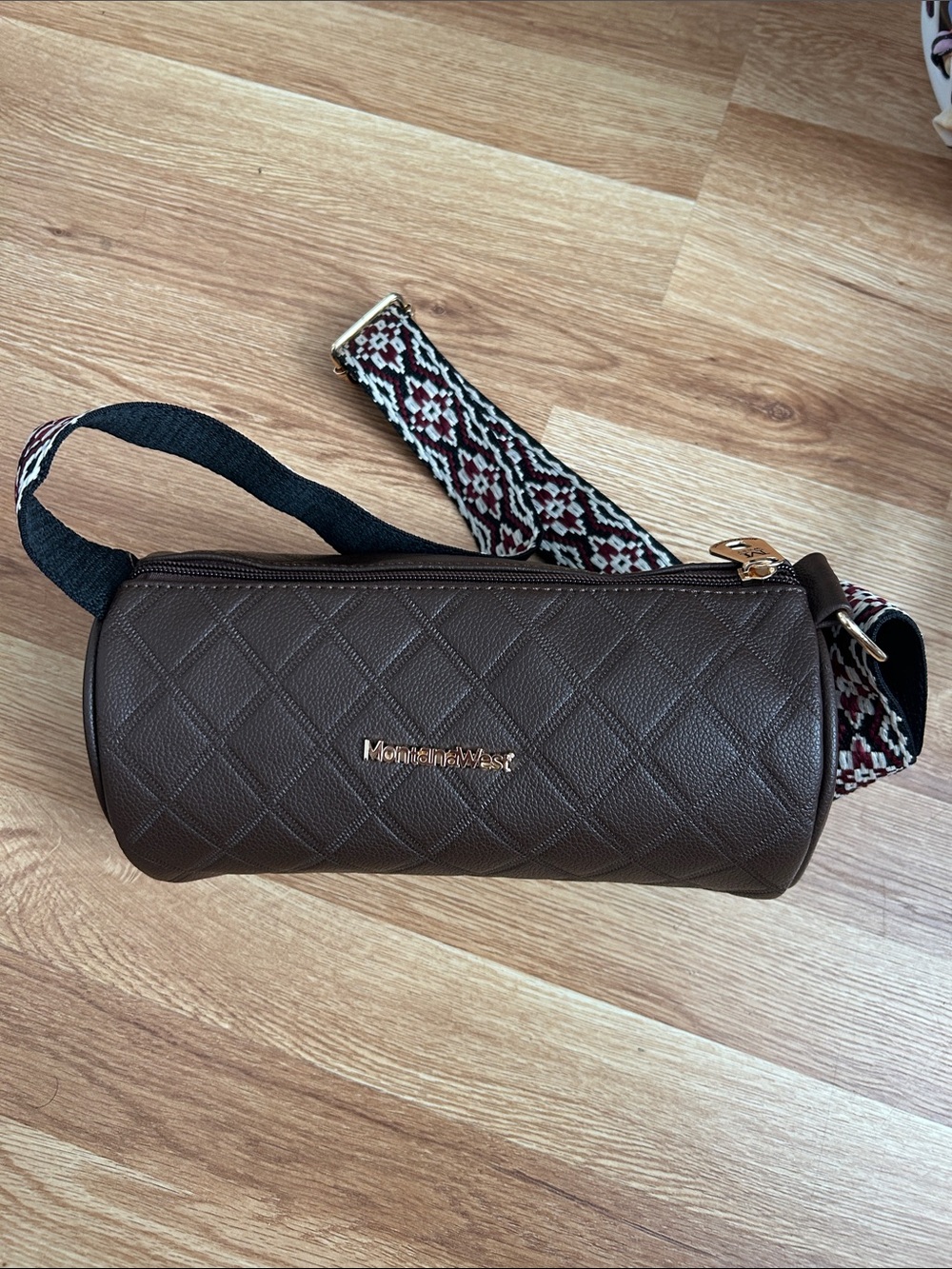 Montana West Quilted Barrel Crossbody - Dark Brown